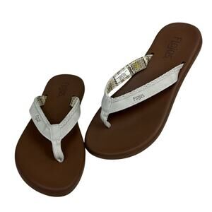 Flojos Maddy Flip Flop Sandal Ivory Tan Size 7